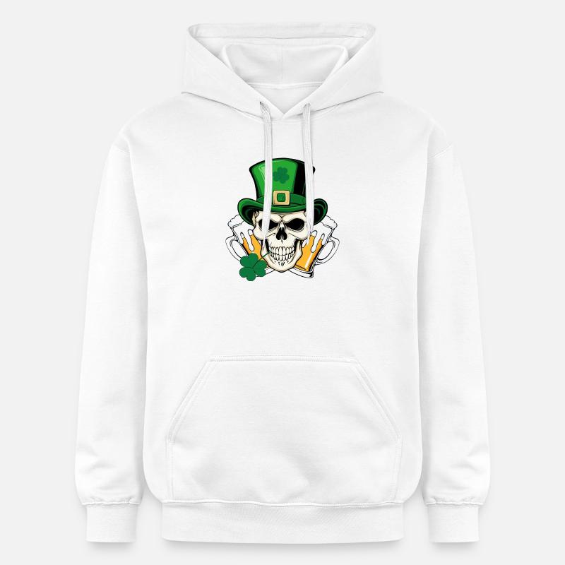 Crâne San Patrick Day - Sweat à capuche Softstyle® Gildan Unisexe - blanc