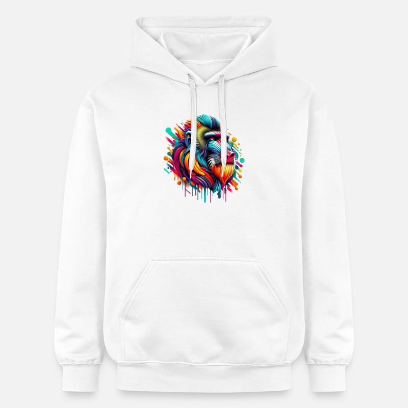 Singe Mandrill - Sweat à capuche Softstyle® Gildan Unisexe - blanc