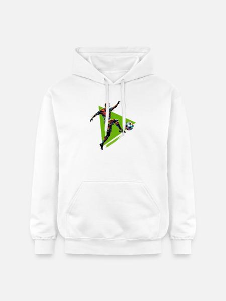 dynamic soccer player playing soccer - Gildan Unisex Softstyle® Midweight Hoodie - white