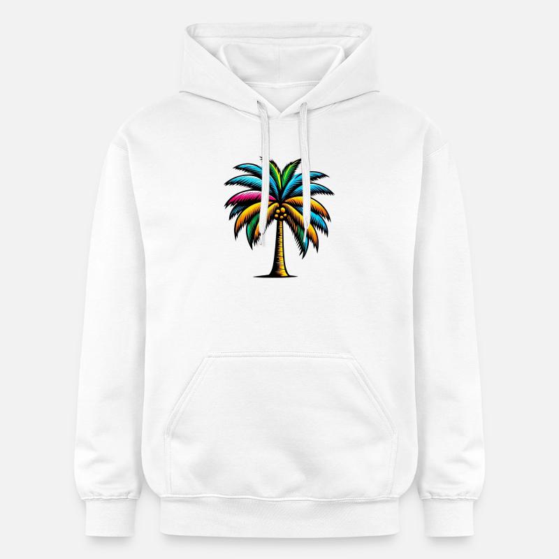 Palmier - Sweat à capuche Softstyle® Gildan Unisexe - blanc