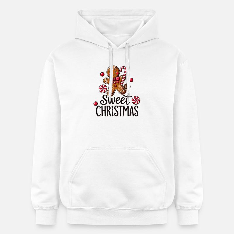 Fröhlicher Lebkuchenmann mit Zuckerstange - Gildan Unisex Softstyle® Midweight Hoodie - Weiß