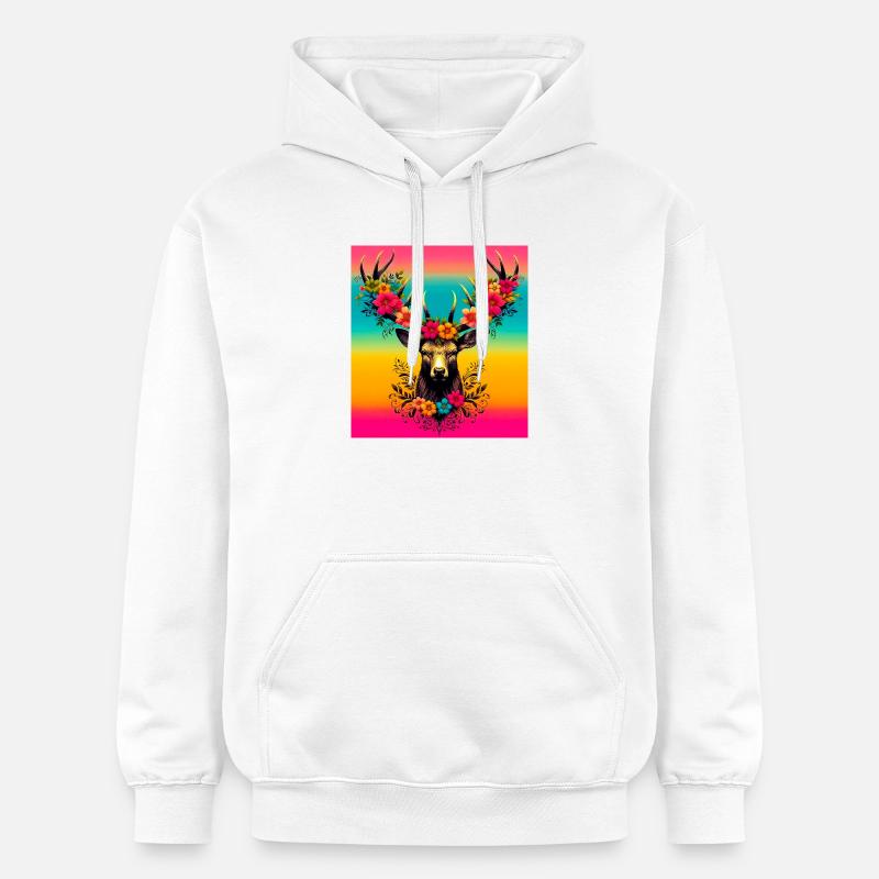 Cerf - Sweat à capuche Softstyle® Gildan Unisexe - blanc