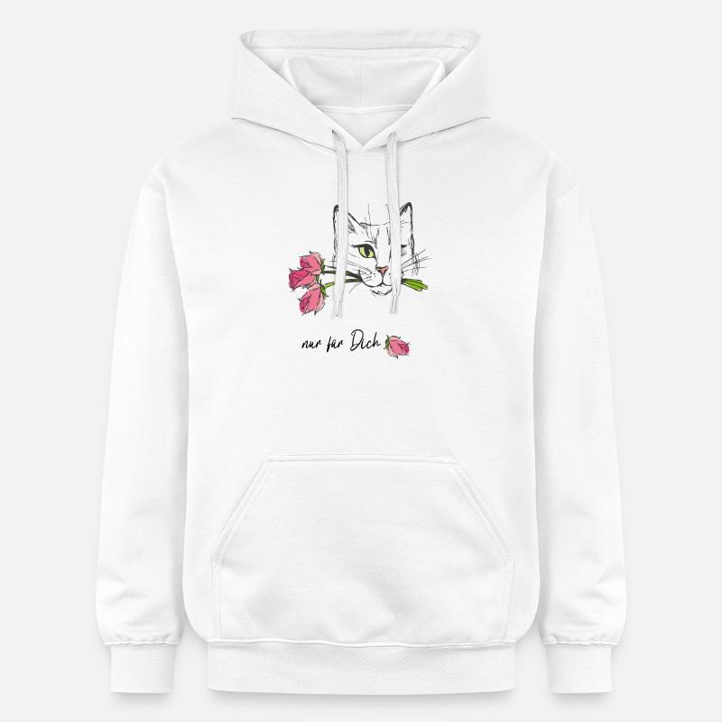 Chat aux roses - Sweat à capuche Softstyle® Gildan Unisexe - blanc