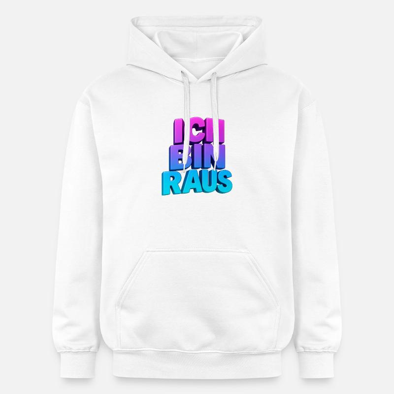 Ich Bin Raus 3D Gradient - Gildan Unisex Softstyle® Midweight Hoodie - Weiß