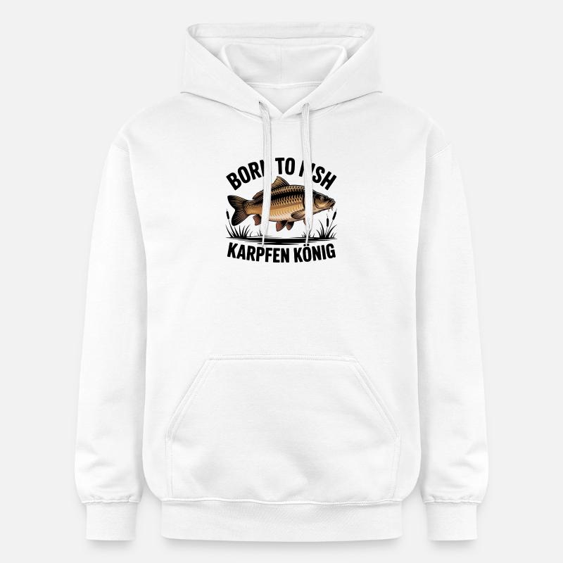 Né de Fish Carp King - Sweat à capuche Softstyle® Gildan Unisexe - blanc