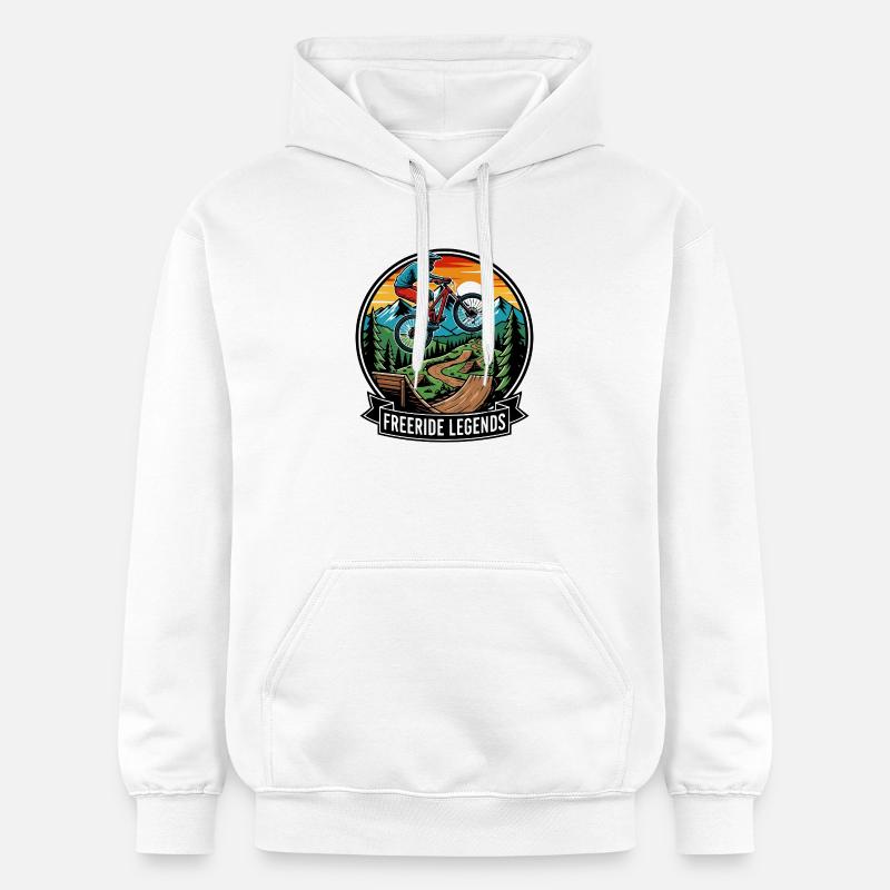 Motif VTT VTT Enduro Freeride Legends - Sweat à capuche Softstyle® Gildan Unisexe - blanc