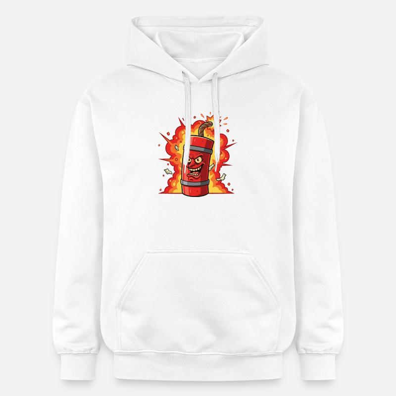 Dessin animé à la dynamite éclatante - Sweat à capuche Softstyle® Gildan Unisexe - blanc