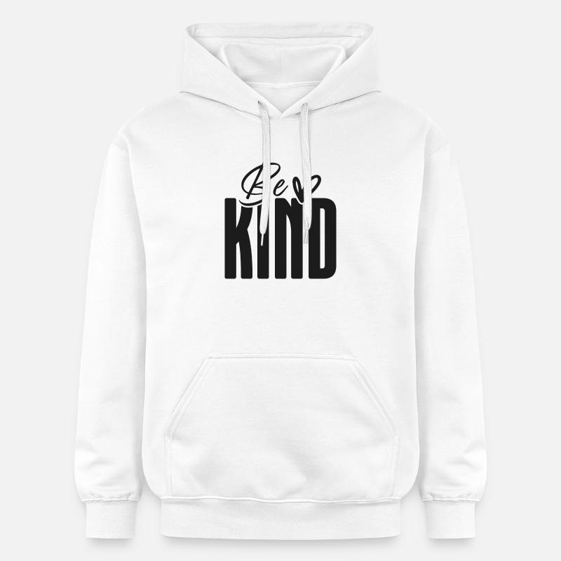 Superposition d’écriture audacieuse Be Kind - Sweat à capuche Softstyle® Gildan Unisexe - blanc