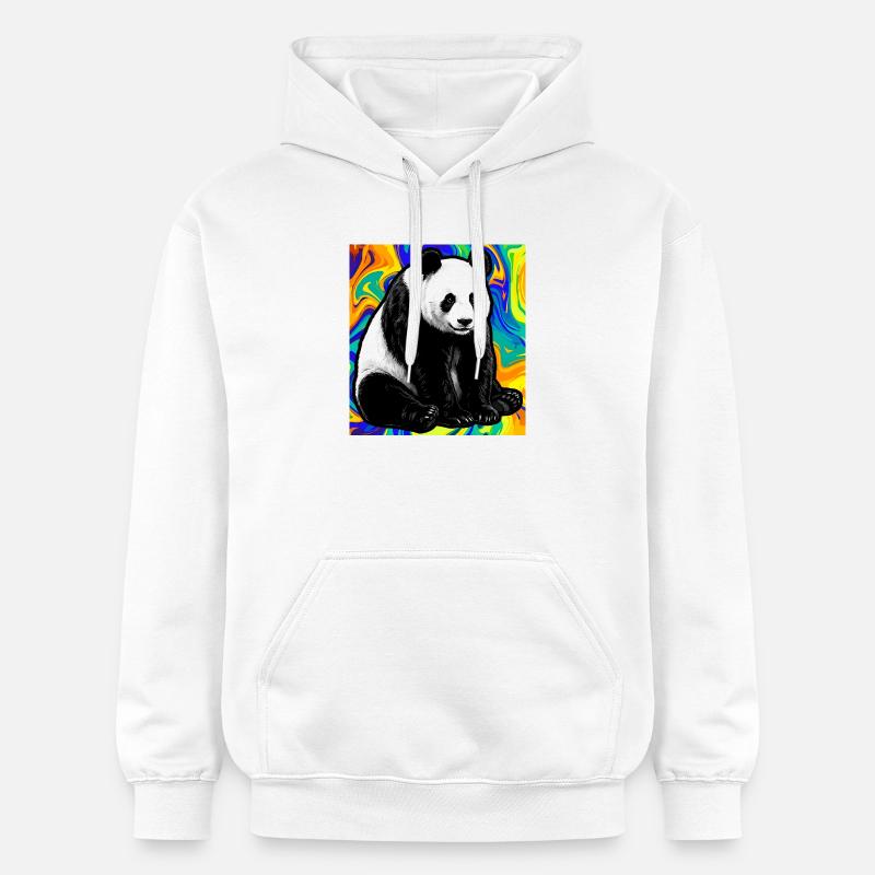 panda - Sweat à capuche Softstyle® Gildan Unisexe - blanc