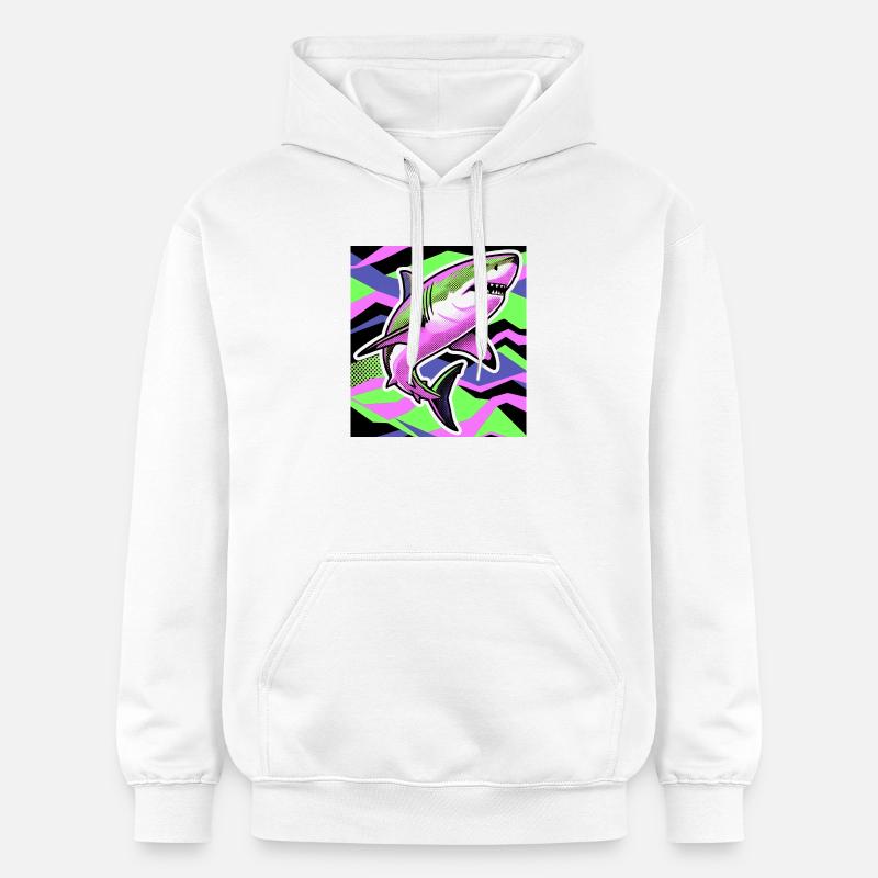 Requin - Sweat à capuche Softstyle® Gildan Unisexe - blanc