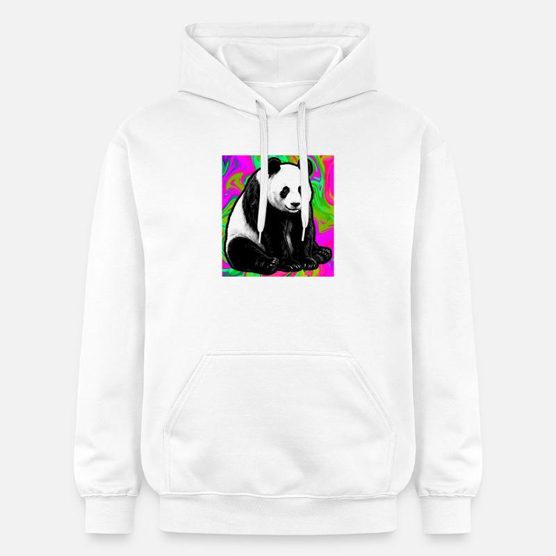 panda - Sweat à capuche Softstyle® Gildan Unisexe - blanc