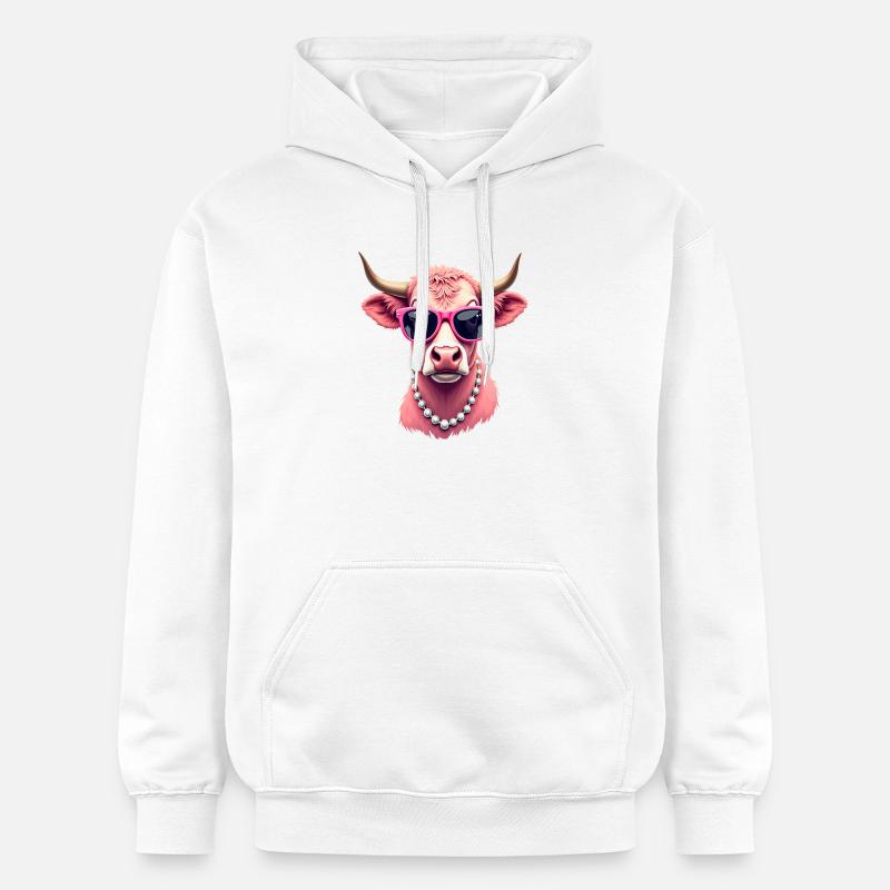Vache - Sweat à capuche Softstyle® Gildan Unisexe - blanc