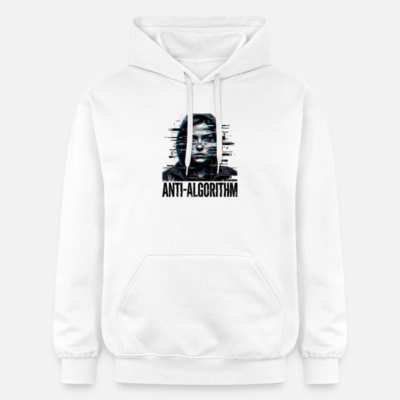 Anti algorithme numérique - Sweat à capuche Softstyle® Gildan Unisexe - blanc