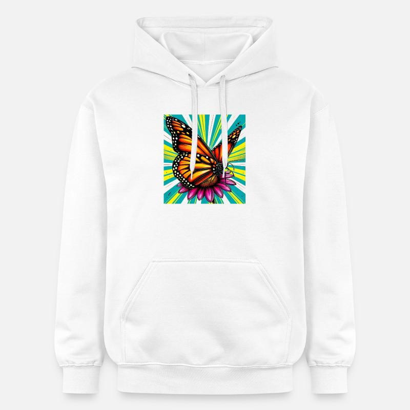 papillon - Sweat à capuche Softstyle® Gildan Unisexe - blanc