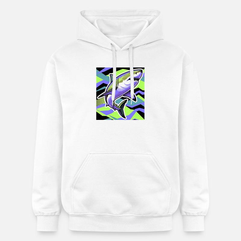Requin - Sweat à capuche Softstyle® Gildan Unisexe - blanc