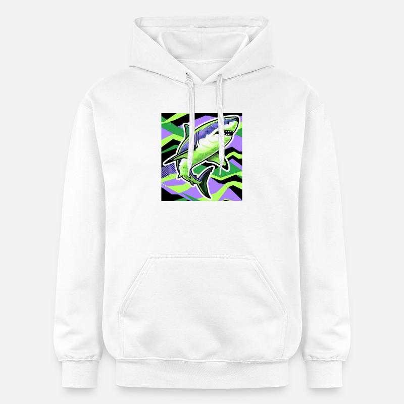 Requin - Sweat à capuche Softstyle® Gildan Unisexe - blanc