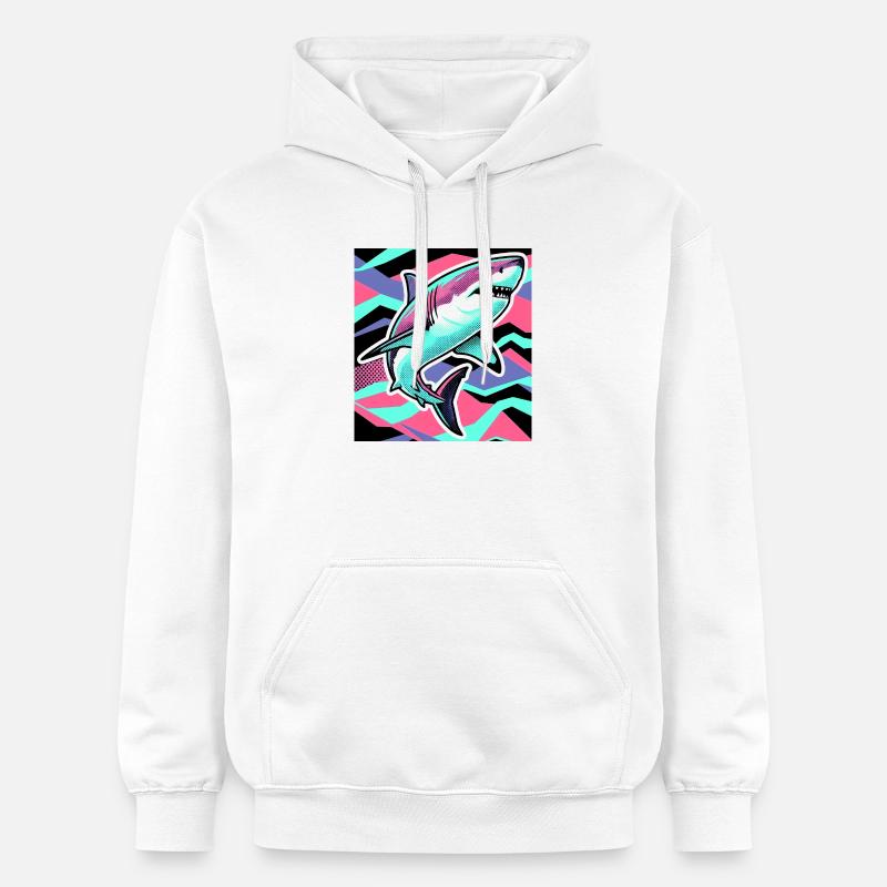 Requin - Sweat à capuche Softstyle® Gildan Unisexe - blanc