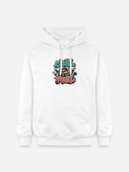 Chill Times Cool Sloth Graffiti Design - Gildan Unisex Softstyle® Midweight Hoodie - white
