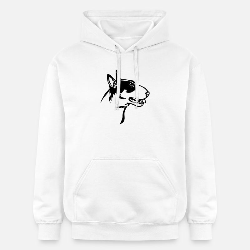 Tête de Bull Terrier - Sweat à capuche Softstyle® Gildan Unisexe - blanc