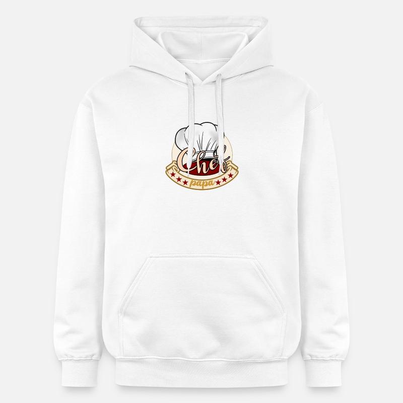 Chef cuisinier papa - Sweat à capuche Softstyle® Gildan Unisexe - blanc