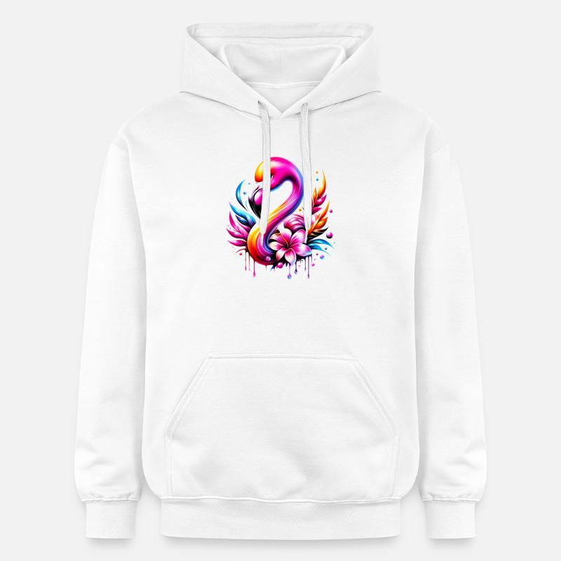 Flamant - Sweat à capuche Softstyle® Gildan Unisexe - blanc