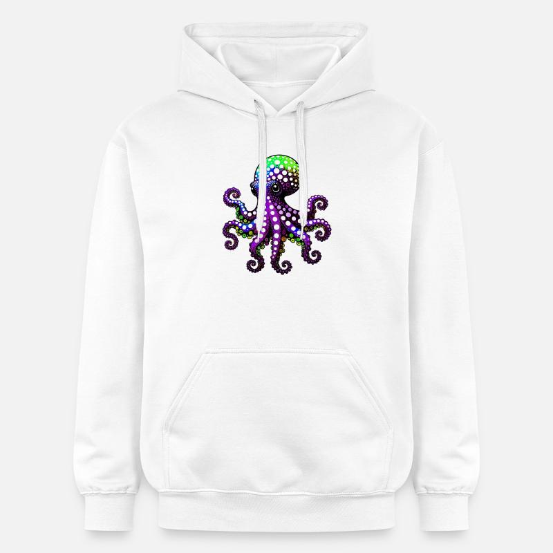 Pieuvre - Sweat à capuche Softstyle® Gildan Unisexe - blanc