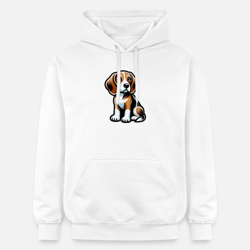 Beagle cartoon Chien mignon - Sweat à capuche Softstyle® Gildan Unisexe - blanc