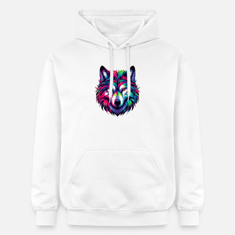 Loup - Sweat à capuche Softstyle® Gildan Unisexe - blanc