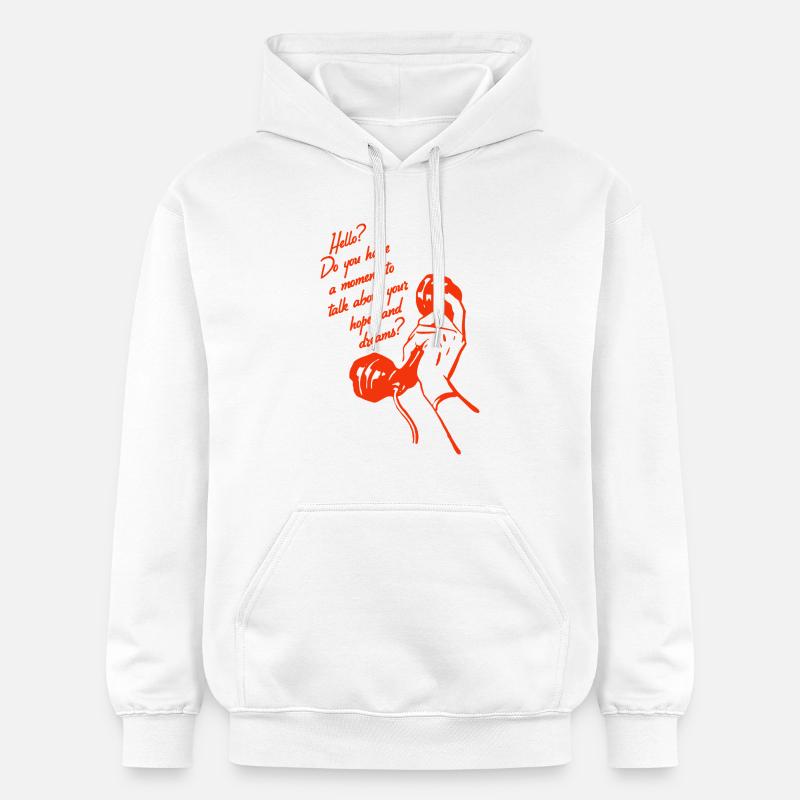 Conception de téléphone rétro – Conversation Hopes & Dreams - Sweat à capuche Softstyle® Gildan Unisexe - blanc