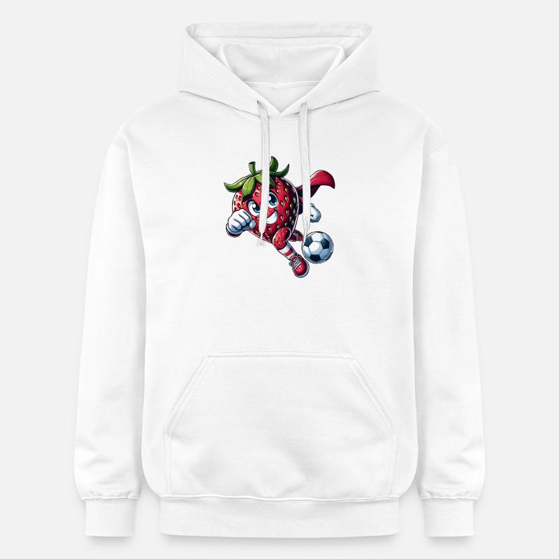 Fußball Erdbeere Superheld Kicker Comic - Gildan Unisex Softstyle® Midweight Hoodie - Weiß
