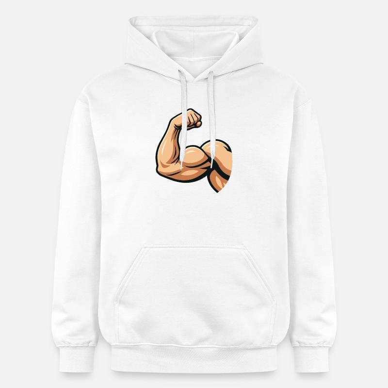 Illustration de biceps forts - Sweat à capuche Softstyle® Gildan Unisexe - blanc