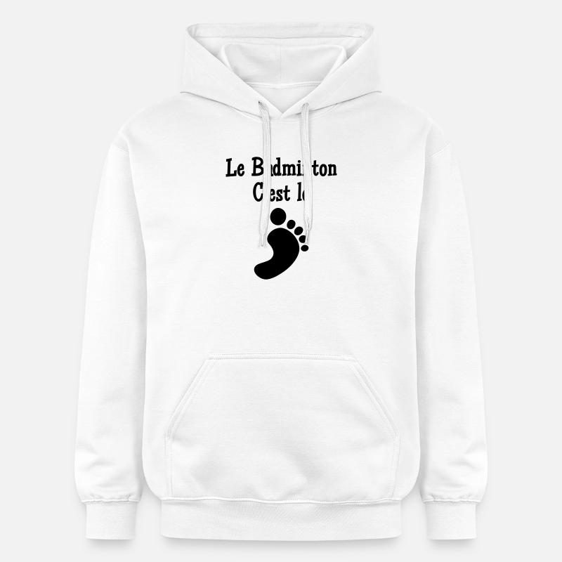 Le Badminton c'est le Pied - Sweat à capuche Softstyle® Gildan Unisexe - blanc