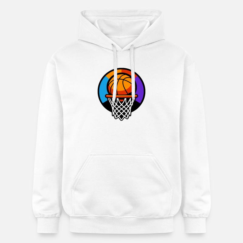 Graphique d’icône ballon de basket-ball - Sweat à capuche Softstyle® Gildan Unisexe - blanc