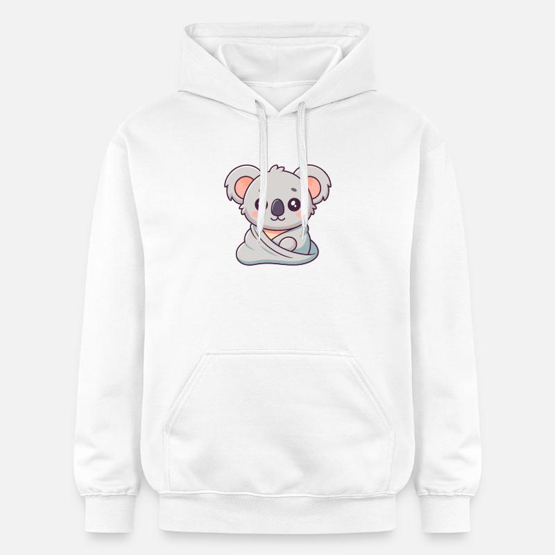 Koala câlin en wrap pastel - Sweat à capuche Softstyle® Gildan Unisexe - blanc