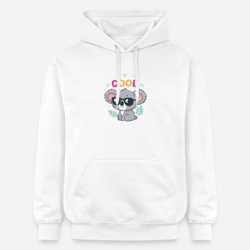 Koala Cool en lunettes et pastel - Sweat à capuche Softstyle® Gildan Unisexe - blanc