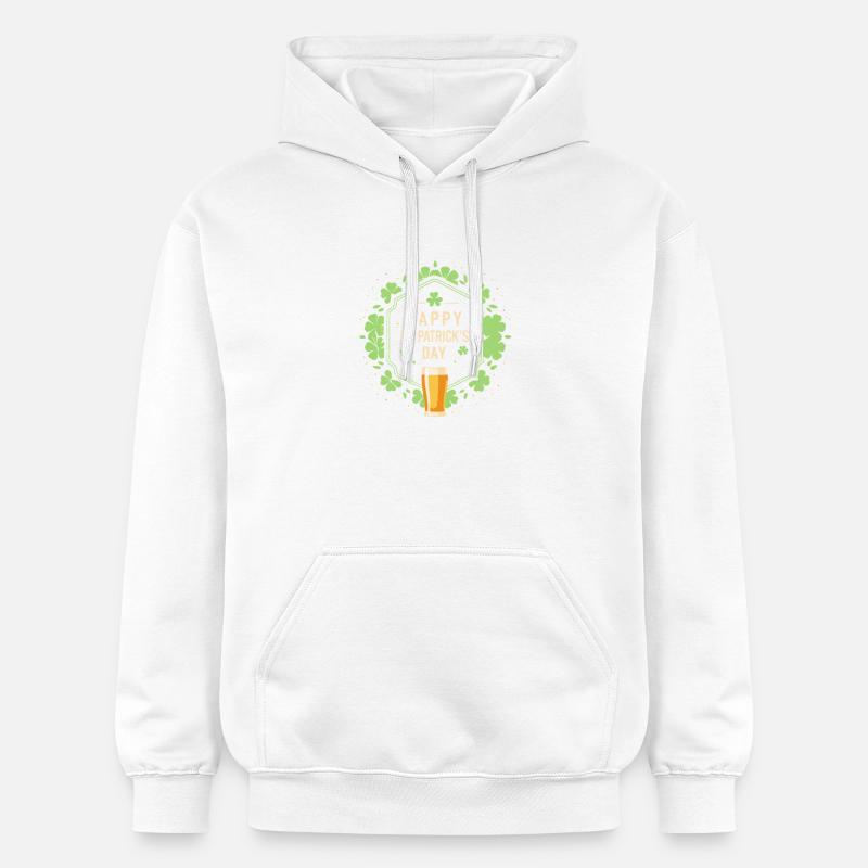 Saint Patrick Bière et Trèfles - Sweat à capuche Softstyle® Gildan Unisexe - blanc