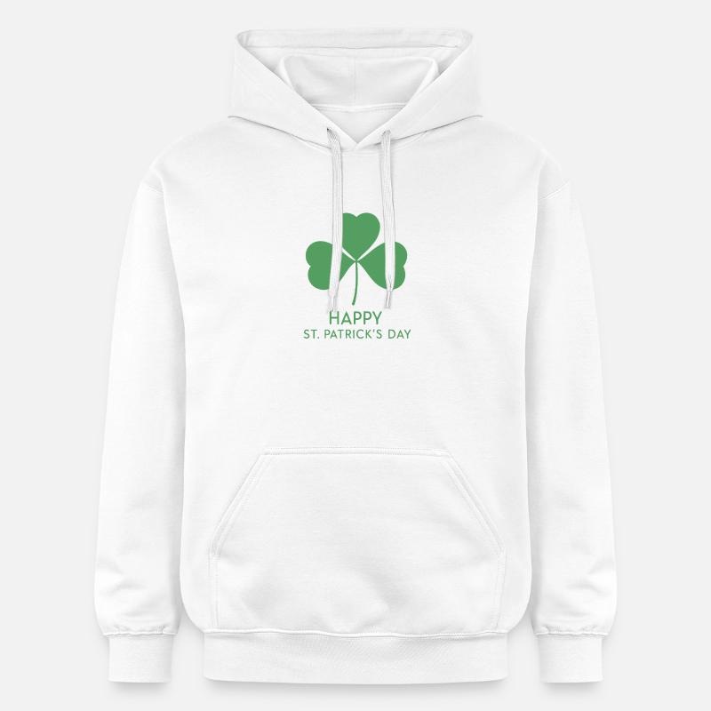 Trèfle Vert Saint Patrick - Sweat à capuche Softstyle® Gildan Unisexe - blanc