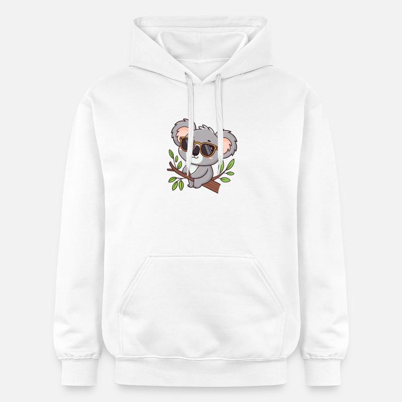 Koala chic lunettes sur branche - Sweat à capuche Softstyle® Gildan Unisexe - blanc