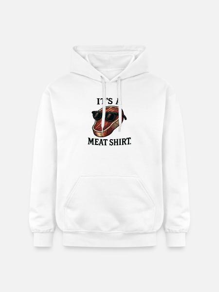 Fleisch mit Sonnenbrille Shirt - Gildan Unisex Softstyle® Midweight Hoodie - Weiß