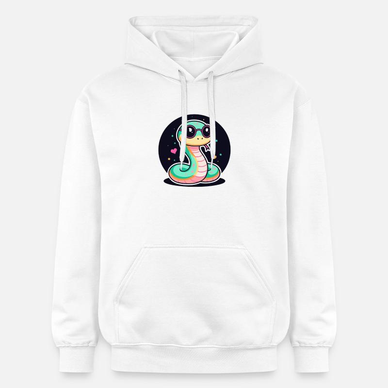 Serpent pastel lunettes pop - Sweat à capuche Softstyle® Gildan Unisexe - blanc