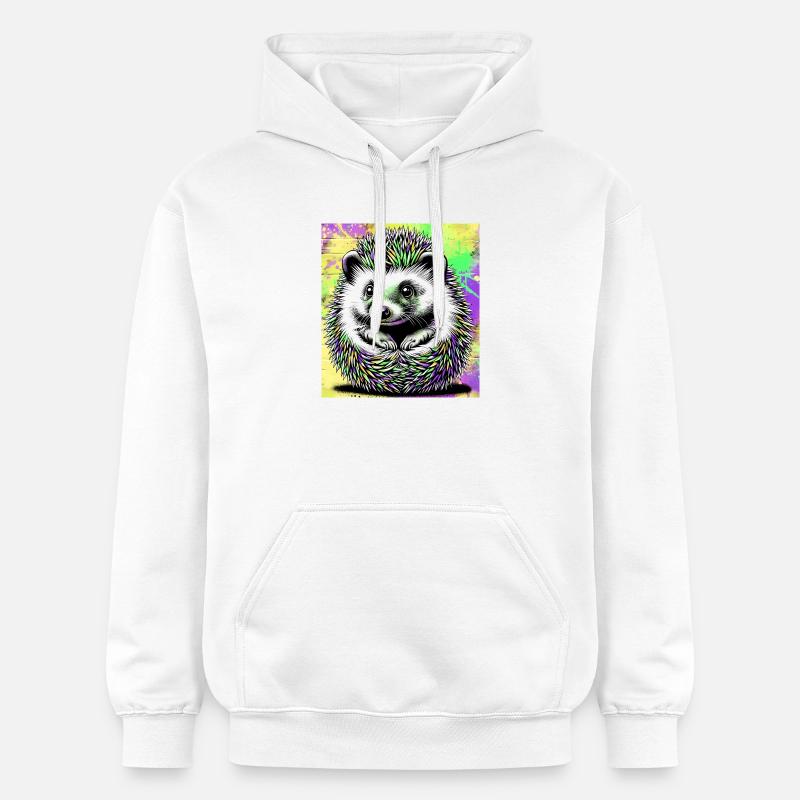 hérisson - Sweat à capuche Softstyle® Gildan Unisexe - blanc