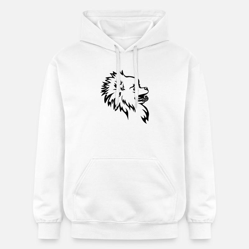Tête de Zwergspitz - Sweat à capuche Softstyle® Gildan Unisexe - blanc