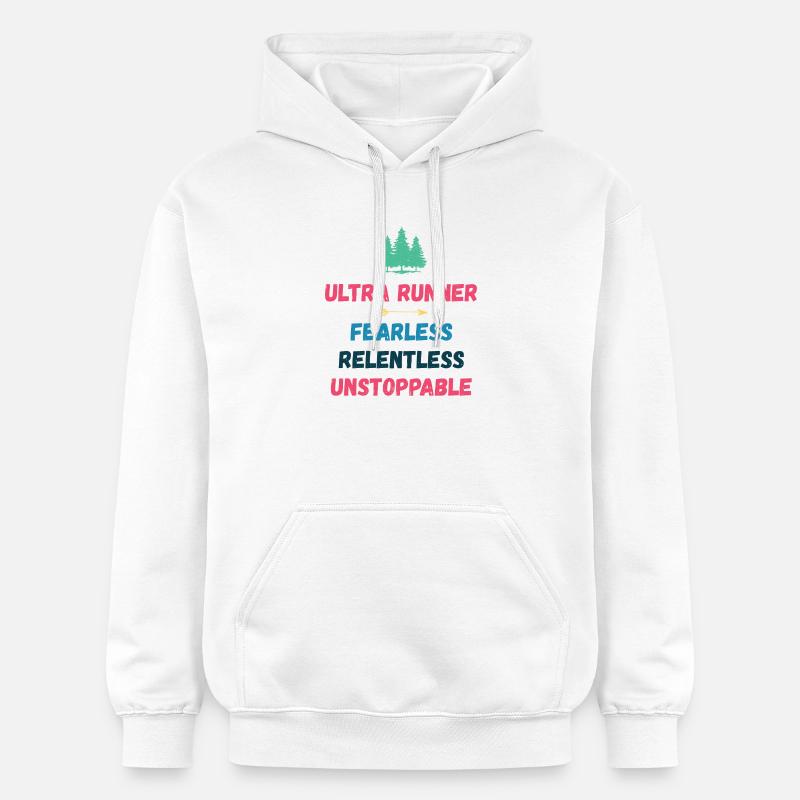 Ultra Runner - Intrépide. Implacable. Imparable. - Sweat à capuche Softstyle® Gildan Unisexe - blanc