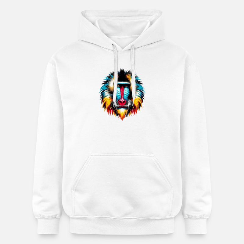 Singe mandrill - Sweat à capuche Softstyle® Gildan Unisexe - blanc