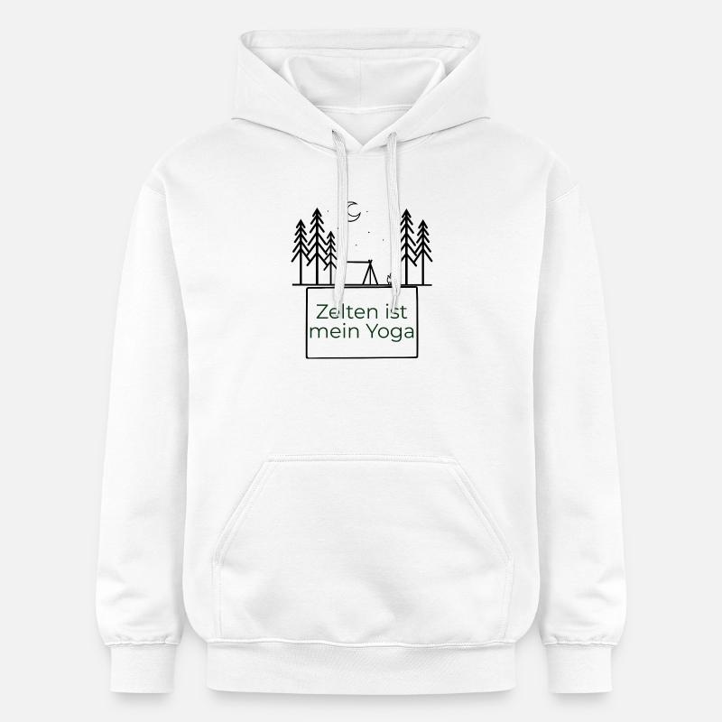 Le camping, c’est mon yoga - Sweat à capuche Softstyle® Gildan Unisexe - blanc