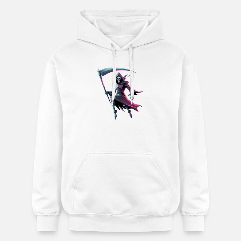 Death Reaper - Cool Low Poly Logo - Sweat à capuche Softstyle® Gildan Unisexe - blanc
