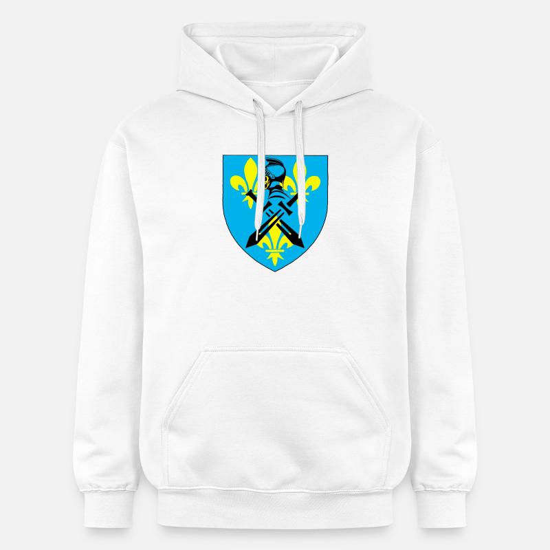 Chevalier noir et blason médiéval - Sweat à capuche Softstyle® Gildan Unisexe - blanc
