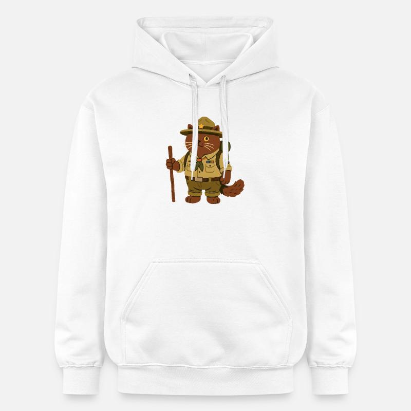 Le Chat d’Aventure : BKH Scout - Sweat à capuche Softstyle® Gildan Unisexe - blanc