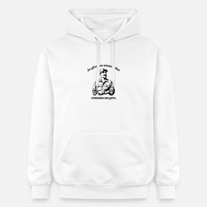 Gérer les emmerdes comme un pro - Sweat à capuche Softstyle® Gildan Unisexe - blanc