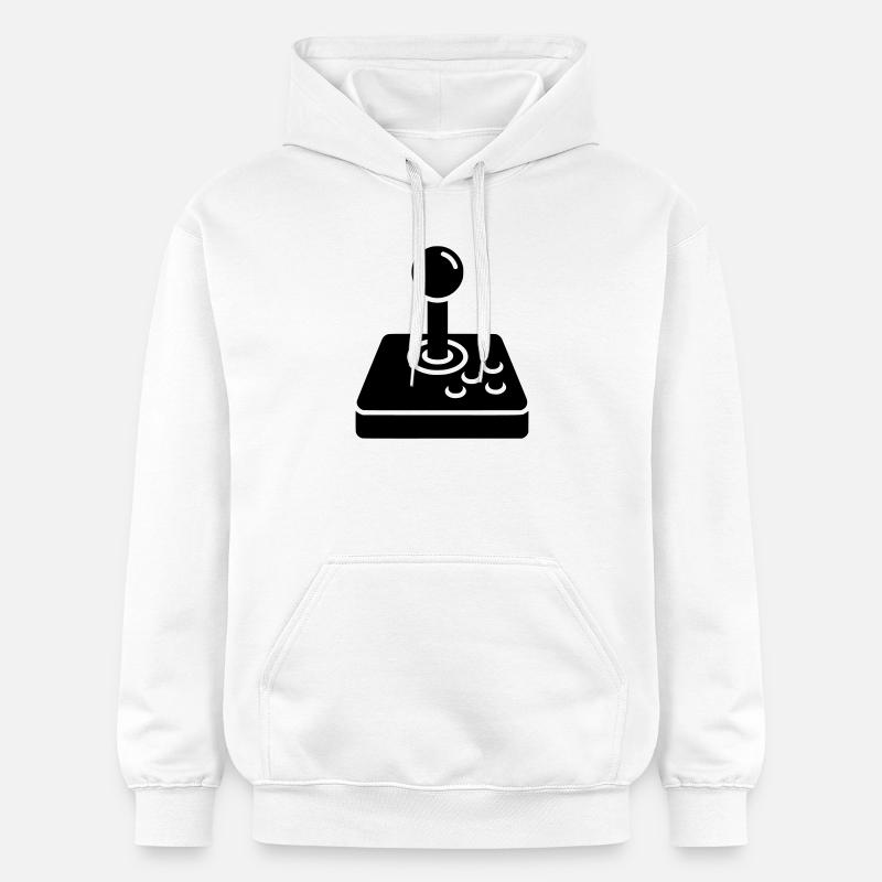 Icône d’arcade rétro joystick - Sweat à capuche Softstyle® Gildan Unisexe - blanc